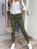 Chic Women's Chino Pants with Stretchy Waist