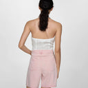 Chic High-Waisted Striped Fabric Shorts for Women