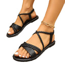 Ladies' Elegant Braided Sandals with Non-Slip Sole and Adjustable Strap Design by Heidi-Mode