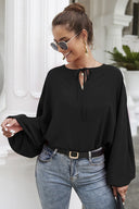Chic V-Neck Blouse with Flared Sleeves for Women