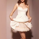 Women's A-Line Dress with Lace Detail and Adjustable Straps