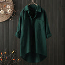 Chic Women's Blouse with Patch Pockets and Long Sleeves