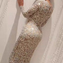 Glamorous Wedding Dress with Sequins and Long Sleeves