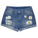 Floral-Embellished Ladies' Denim Shorts for Effortless Style