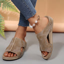 Chic Women's Slide Sandals with Cut-Out Design and Rhinestone Accents