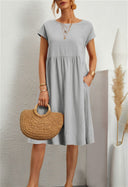 Chic Linen Dress with Pockets for Women