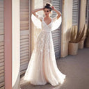 Floral Lace Maxi Dress for Women with Chic Sleeves