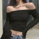 Chic Long-Sleeve Blouse with Refined Ruffle Accents