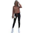 Chic Tie-Closure Blouse with Pockets for Women