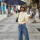 Chic Women's Polka Dot Fitted Blouse