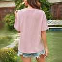 Textured Women's T-Shirt with Pocket Detail
