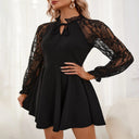 Lace Sleeve Cocktail Dress with Bow Detail
