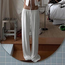 Women's Cotton Pants with Elastic Waistband