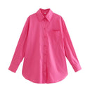 Chic Women's Long Sleeve Blouse in Fine Cotton