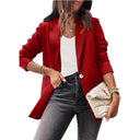 Chic Women's Blazer with Unique Cut and Button Accents
