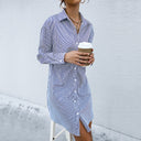 Chic Women's Striped Shirt Dress