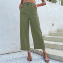 High-Waisted Belted Women's Culotte Trousers