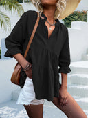Chic Women's Blouse with Ruffle Accents