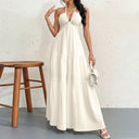 Flowing Maxi Dress with Deep Neckline for Women