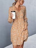 Floral Mini Dress with Ruffle Accents