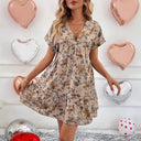 Chic V-Neck Mini Dress with Flowing Hem for Women