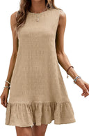 Ruffled Hem Textured Women's Dress