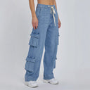 Women's Wide-Leg Cargo Jeans with Ample Pockets