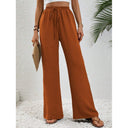 Chic Palazzos with Elastic Waist and Pocket Design