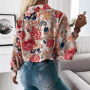 Floral Puff Sleeve Women's Blouse - Chic Design