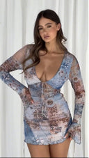Shiny Puff Sleeve Wrap Dress for Women