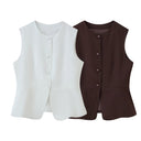 Chic Women's Sleeveless Blazer Jacket