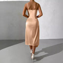 Satin Maxi Dress with Sensual Side Slit