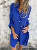 Chic Women's Long Sleeve Linen Blouse