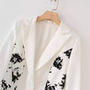 Floral Detail Women's Blazer Jacket with Superior Craftsmanship