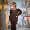 Women's Off-Shoulder Maxi Dress with Draping