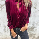 Satin Blouse with Classic Collar and Pocket