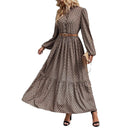 Chic Women's Maxi Dress with Stylish Waist Belt