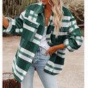 Stylish Checkered Blouse with Oversized Fit and Pockets