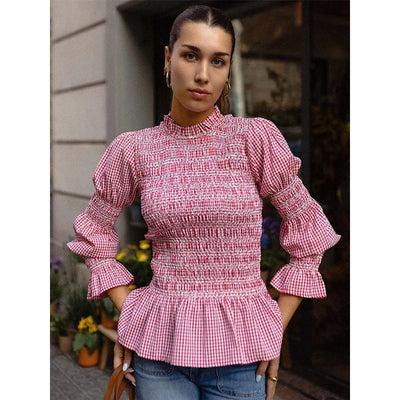 Ruffle Detail Blouse with Smock Design for Women