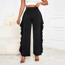 Chic Ruffle Detail Palazzo Pants for Women