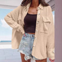 Women's Textured Oversized Blouse with Pockets