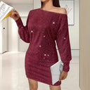 Chic Asymmetrical Mini Dress with Glamorous Sparkle