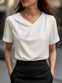Chic V-Neck Short Sleeve Blouse for Women