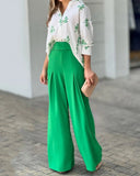 Women's Flowing High-Waist Palazzo Trousers