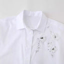 Floral Appliqué Women's Blouse - Chic Design