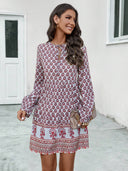 Chic Ladies' Dress with Intricate Pattern and Stylish Slit