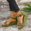 Adjustable Women's Wedge Sandals with Non-Slip Sole