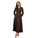 Chic Women's Shirt Dress with Flowing Skirt and Handy Pockets