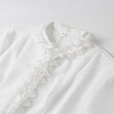 Chic Ruffled Collar Blouse with Wide Sleeves