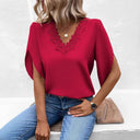 Lace-Trimmed Women's Blouse for Chic Style